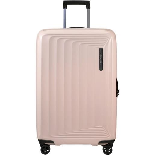 Samsonite nuon valigia trolley da stiva espandibile, 4 ruote, 69 cm powered pink rosa