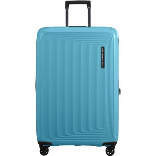 Samsonite nuon valigia trolley da stiva espandibile, 4 ruote, 75 cm, metallic ocean blu