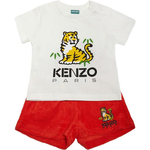 KENZO KIDS t-shirt in cotone e shorts in spugna