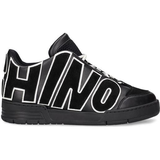MOSCHINO sneakers mid top in pelle con logo