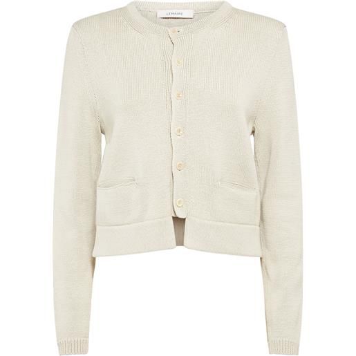 LEMAIRE cardigan cropped in cotone