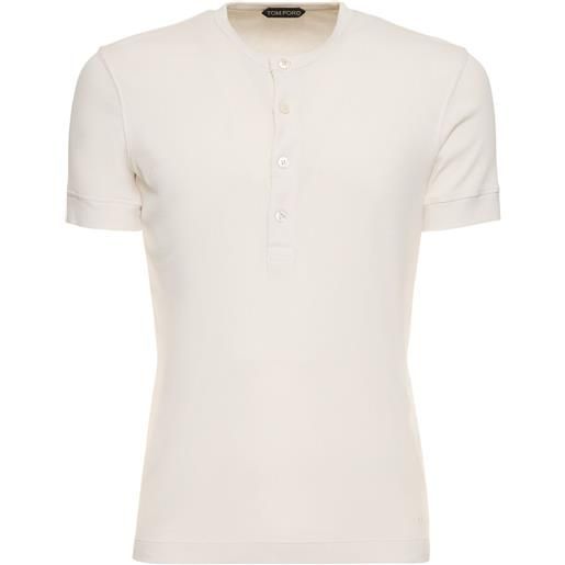 TOM FORD t-shirt henley in cotone e lyocell
