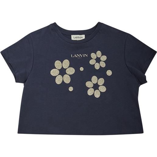 LANVIN t-shirt cropped in jersey di cotone