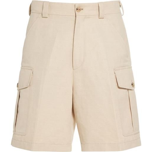 LORO PIANA shorts bizen in cotone e lino