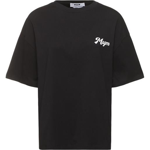 MSGM t-shirt boxy fit in cotone con logo