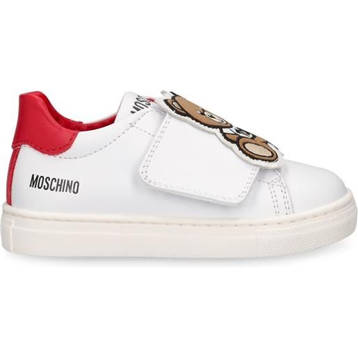 MOSCHINO sneakers in pelle con patch
