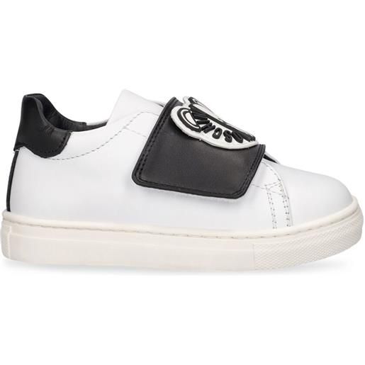 MOSCHINO sneakers in pelle con patch