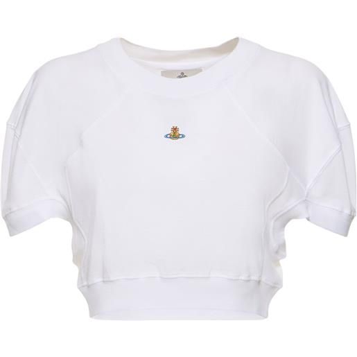 VIVIENNE WESTWOOD t-shirt cropped in cotone con logo