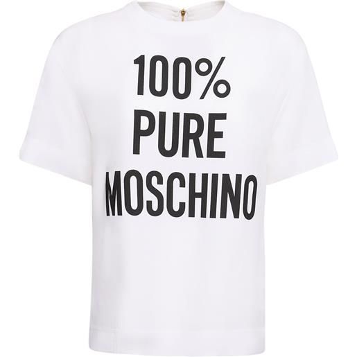 MOSCHINO t-shirt in raso envers di viscosa con logo