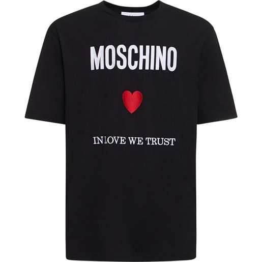 MOSCHINO t-shirt in love we trust in jersey di cotone