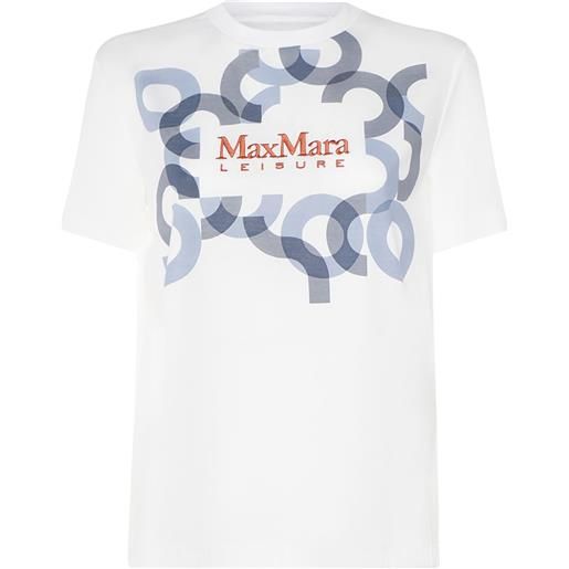 MAX MARA t-shirt obliqua / stampa e ricamo