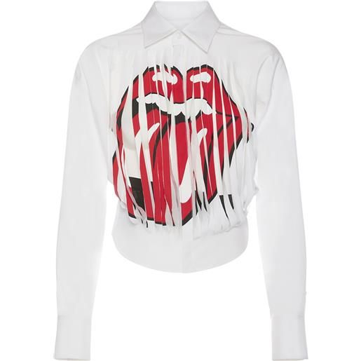DSQUARED2 camicia cropped rolling stones distressed