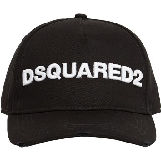 DSQUARED2 cappello in gabardina di cotone con logo