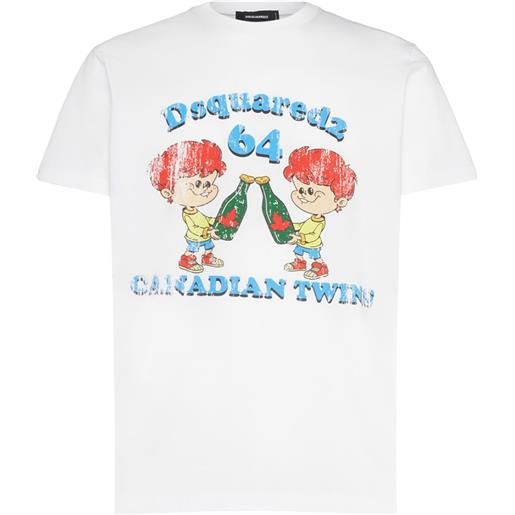 DSQUARED2 t-shirt canadian twins in cotone con stampa