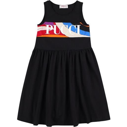 PUCCI vestito in jersey di cotone / logo