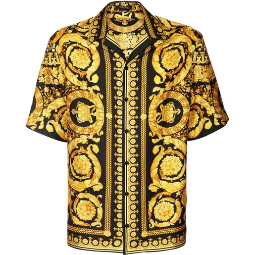 VERSACE camicia in seta stampa barocca