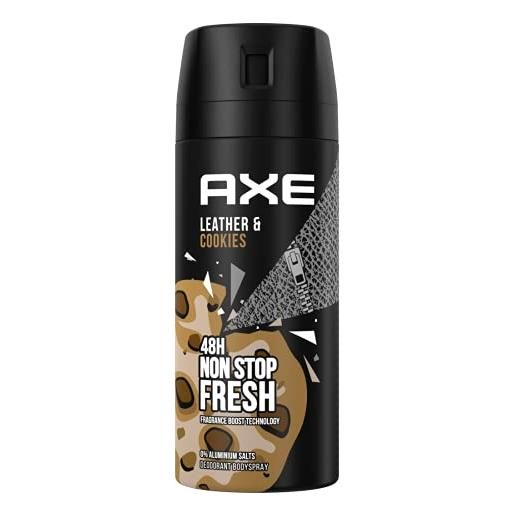 Axe axe - spray per il corpo collision leather & cookies, senza sali di alluminio, 150 ml
