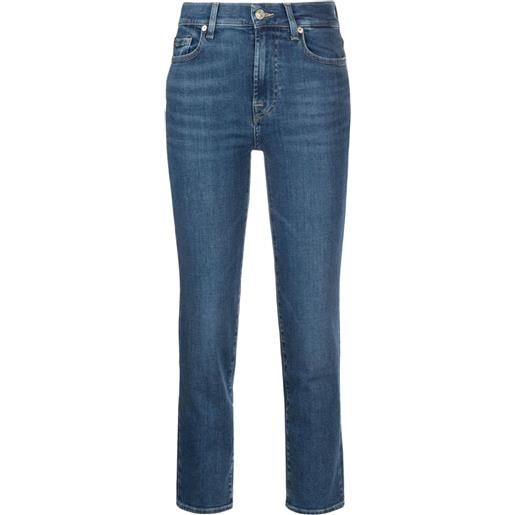 7 For All Mankind jeans crop dritti illusion saturday - blu