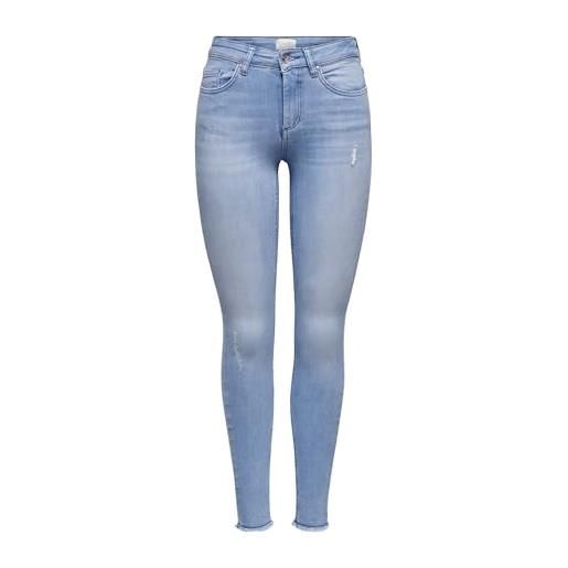 Only onlblush mid sk r rea4347 petit noos jeans, mix blu chiaro, m / 28l donna