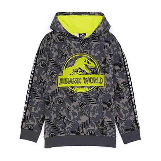 Jurassic World hoodie kids boys camp cretaceous t rex grey maglione 7-8 anni