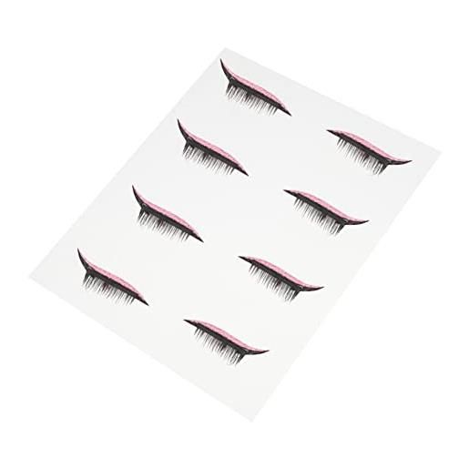 POPETPOP 12 paia adesivo per il trucco degli occhi con ciglia finte adesivi per eyeliner colorati adesivi per eyeliner impermeabili 3d falso combinato morbido mancare