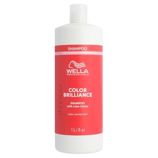 Wella Professionals invigo color brillance shampoo per capelli colorati fini/normali, shampoo professionale protezione e mantenimento colore, colore brillante, per capelli colorati, 1000ml