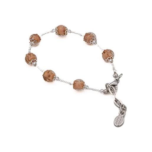 Sospiri Venezia bracciale donna 7 perle in vetro diametro 8 mm braccialetto originale vetro di murano gioiello idea regalo made in italy certificato (multicolor)