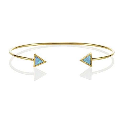 namana namala braccialetto con opalini triangoli. Bracciale geometrico con opali creati. Braccialetti in placcato oro 14ct o color argento per le donne (placcato oro, opale)