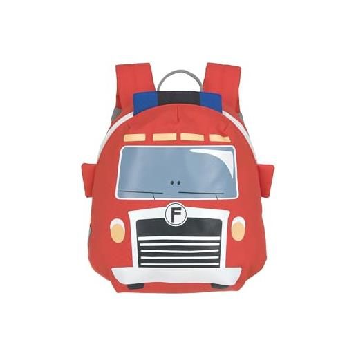LÄSSIG tiny drivers, zaino piccolo per bambini da 2 anni per la scuola materna, con cinturino, 20 x 9 x 24 cm, 3.5 l, tiny drivers, fire engine, rosso