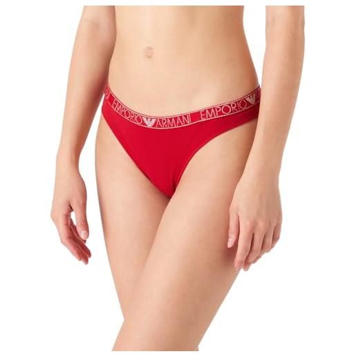 Emporio Armani underwear women's 2-pack essential studs logo brazilian brief, slip da donna, ruby red, 
