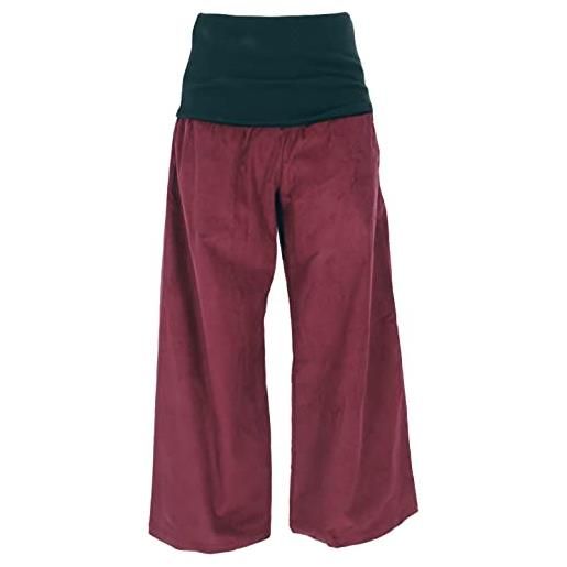 GURU SHOP pantaloni spa, pantaloni da yoga, pantaloni a vita larga, da donna, in cotone, rosso vivo, 48