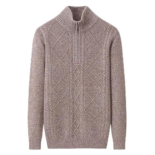 Rivccku 100% cashmere pullover maglione uomo invernale caldo morbido girocollo lunga lavorato manica a maglia maglione cachemire maglioncino