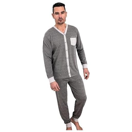 Pigiama Uomo Invernale In Punto Milano - 50% Cotone 50% Poliestere - Comodo E Caldo - Made In Italy - Foto 5