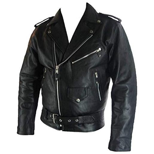 Unicorn London unicorn uomo autentico vera pelle giacca classico stile biker brando nero #b2 dimensione 40 (l)