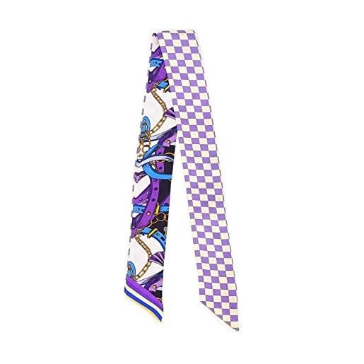 ECHARPE sciarpa 100% pura seta da donna, per capelli, polsi, borsetta, collo, accessori cravatta di lusso marca di moda, motivo 3