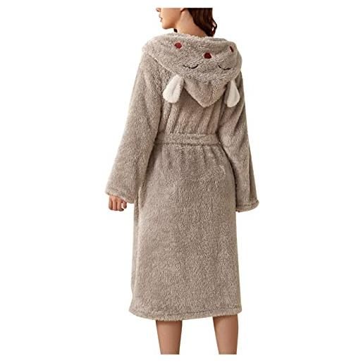 JokeLomple vestaglia da donna - in microfibra con cintura lunga morbido e confortevole vestaglia in peluche confezione salvaspazio per casa bagno
