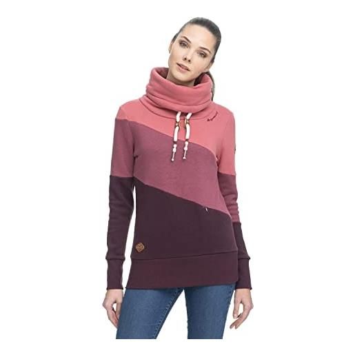 Ragwear rumika maglione da donna streetwear 100% vegano, rosa, l