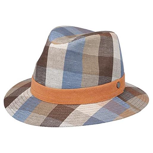 LIERYS cappello summercheck traveller donna/uomo - made in italy estivo lino da sole primavera/estate - s (54-55 cm) beige