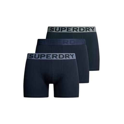 Superdry boxer triple pack, boxer a pantaloncino uomo, raven black marl, 