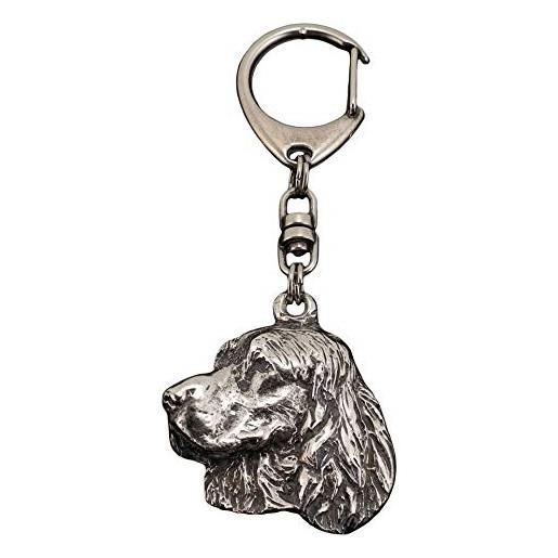 Art-Dog portachiavi simpatico cane - collezione esclusiva portachiavi simpatico french bulldog i - graziosi portachiavi placcati in argento con lucchetto da 2,5 cm - 5,2x3,9x9 cm