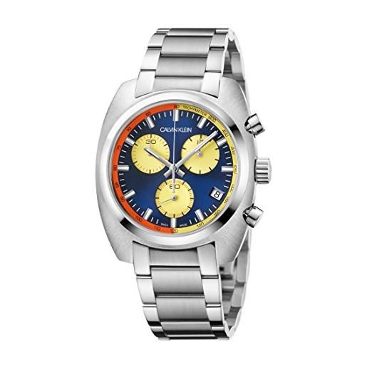 Calvin Klein orologio cronografo quarzo uomo con cinturino in acciaio inox k8w3714n