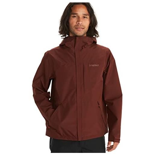 Marmot minimalist jacket, giacca antipioggia gore-tex impermeabile, antivento per bicicletta, windbreaker traspirante da escursione e trekking uomo, whiskey brown, m