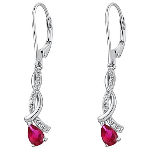 Miaofu orecchini infinito, orecchini pendenti infinito birthstone, orecchini infinito donna, orecchini argento 925 pendenti donna, orecchini donna pendenti infinito, orecchini donna pendenti argento