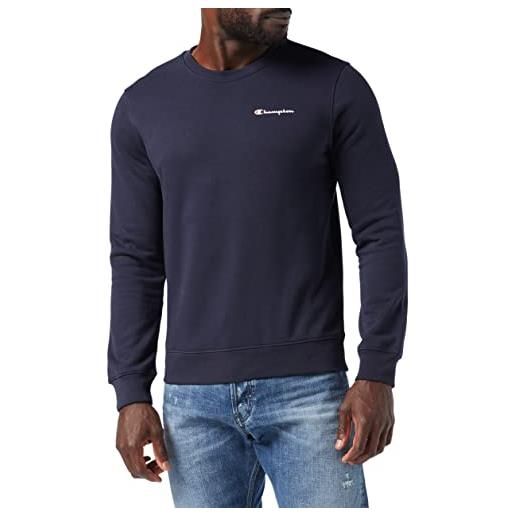 Champion classic small logo crewneck sweatshirt, felpa uomo, blu (marino), xxl