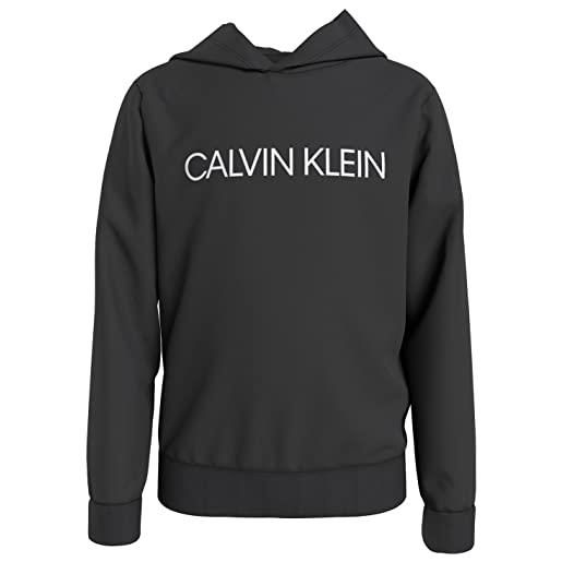 Calvin Klein jeans felpa unisex institutional con cappuccio, nero (ck black), 12 anni