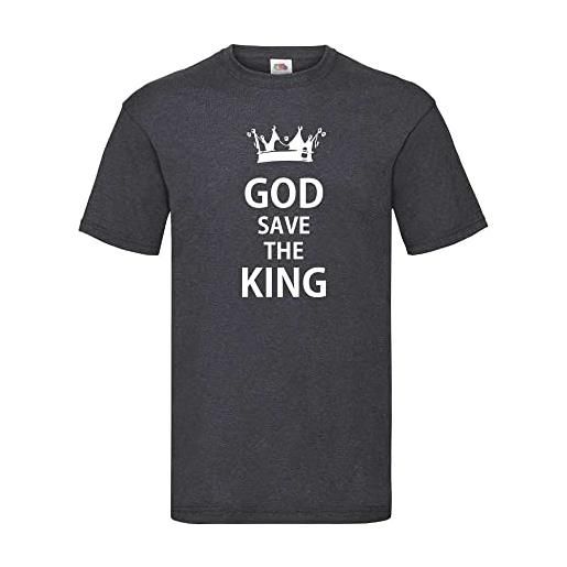 shirt84 god save the king - maglietta da uomo, grigio scuro, l
