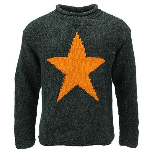 Loud Jumpers maglione in lana a maglia a stella, molti colori oro carbone. S