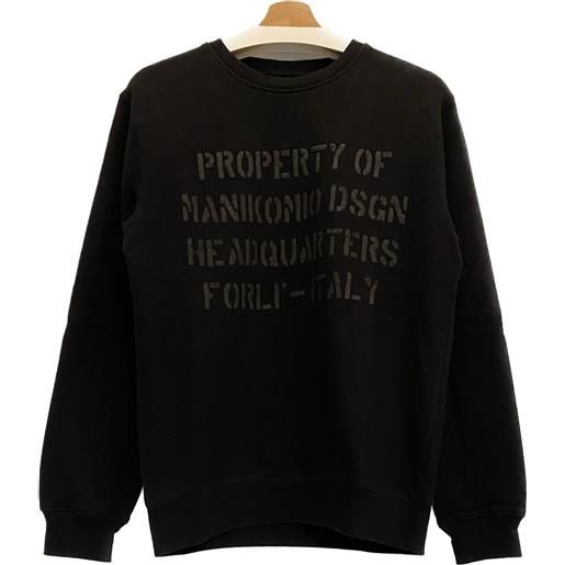 Manikomio dsgn aviator's sweatshirt felpa in cotone, black, tg m nero