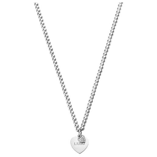 Liu Jo Jeans liu-jo collana in acciaio colore silver pendente cuore con cristalli lj2163 marca, estándar, metallo, nessuna pietra preziosa