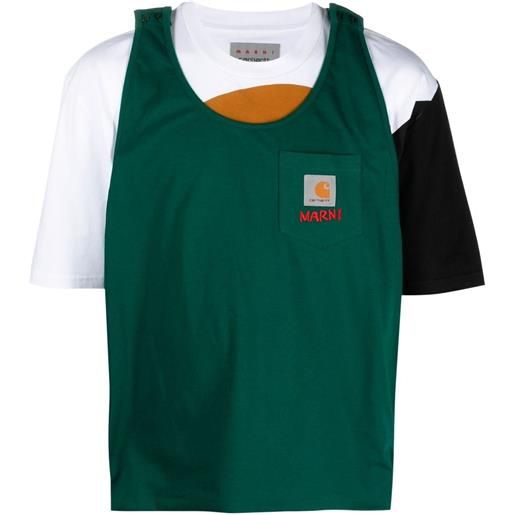 Marni t-shirt Marni x carhartt con design color-block - bianco